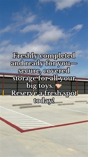 Freshly completed and ready for you! 🚐✨ Our new covered parking section keeps your RVs, trailers, and cars safe, secure, and protected from the elements. Don’t wait—reserve your spot today and give your vehicles the storage they deserve! #MouserSelfStorage #CoveredStorage #RVStorageDFW #SecureParking #SmartStorage | Mouser Self Storage
