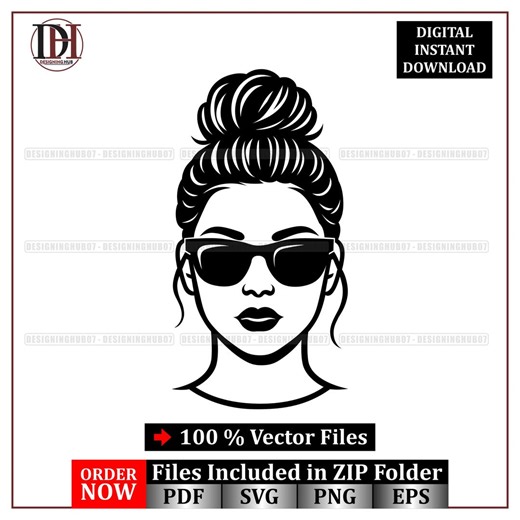 Girl SVG Portrait, Woman Face With Sunglasses, Fashion Vector Icon (digital Download) - Etsy