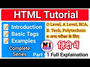 HTML Introduction and Basic Tags (hindi)2021 |HTML tutorial for beginners| O level M2 R5 HTML Basics