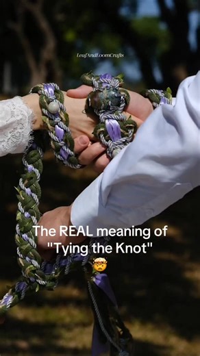 LeafAndLoomCrafts on Instagram: "Did you know the phrase “Tying the Knot” comes from this ancient Celtic ritual? 🌿 ✨It’s called Handfasting. Couples hands are bound together to symbolize their union. 💍 Follow for more magic! ➕ DM to customize your colors 💕 #handfasting #vikingbride #tyingtheknot #celtictradition #springwedding"