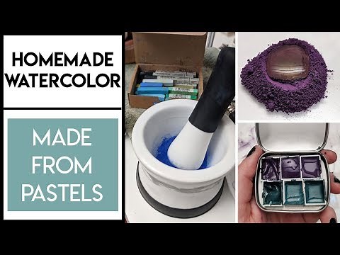 DIY homemade watercolor paint made from crushed PASTELS ✶ Full process and tips