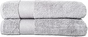 Hencely Bath Sheet Set of 2 - (35x64 Inches) - Luxury Extra Large Oversized Towels, 100% Cotton - Quick Dry, Highly Absorbent, Super Soft - Spa, Hotel, Bathroom - (Bath Sheets 2 Pack, Silver)