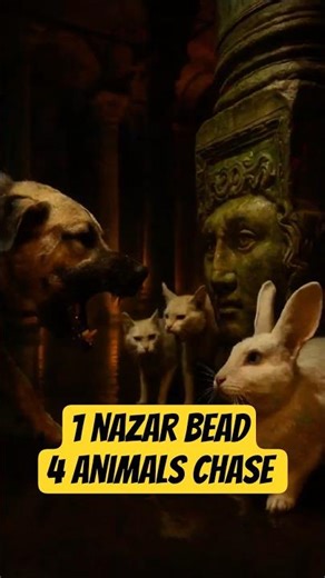 Kangal, Ankara Rabbit, and Van/Angora Cats' Nazar Bead Chase in Istanbul