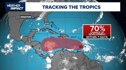 Development expected in the Caribbean later this week