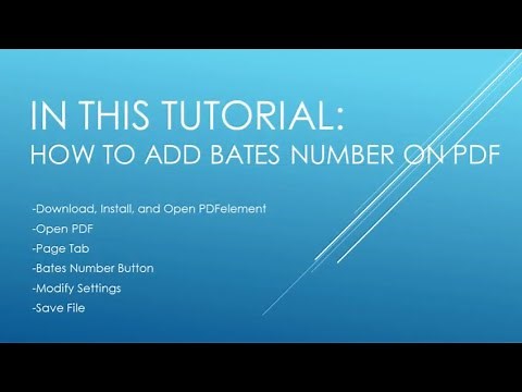 How to Add Bates Numbering to PDF Files