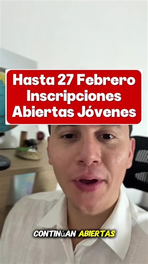 Inscripciones Abiertas para Jóvenes con Oportunidades