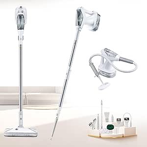 27-in-1 Steam Mop with Handheld Cleaner Unit - Power Steamer for Cleaning Hardwood, Laminate Floors, Grout, Tiles, Car Interior - with 27 Attachments, 120V