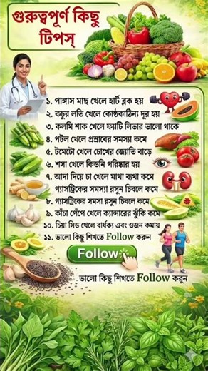 "সুস্থ থাকার ১০টি জাদুকরী টিপস! 🥦🍎 #Shorts" #healthyfood #healthtips