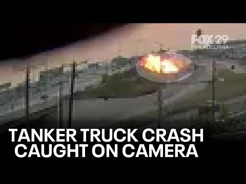 I-95 collapse: Surveillance video captures tanker crash, fire in Northeast Philadelphia