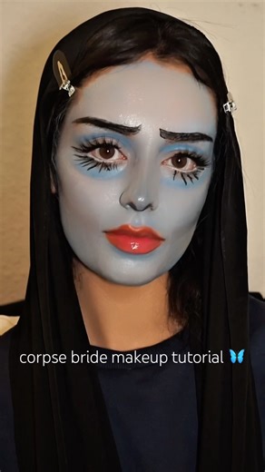 corpse bride makeup tutorial 🦋🥀 #shorts #youtubeshorts #halloweenshorts #corpsebride #makeup