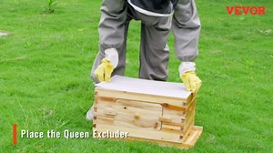 VEVOR 10 Frame Bee Hive, Beeswax Coated Fir Wood, Bee Hives Starter Kit, Bee Boxes Langstroth Beehive Kit, Transparent Acrylic Windows with Foundations for Beginners Pro Beekeepers