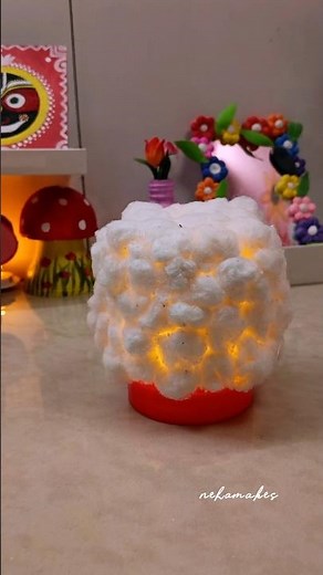 DIY Cotton Lamp ✨ #shorts #diy #crafts #bestoutofwaste