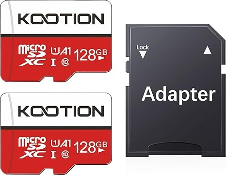 KOOTION Micro SD Karten 128GB 2 Stück Speicherkarte U1 Class 10 Mini SD Karte 128G 2er Pack MicroSDXC Cards Memory Karte 2 STK(A1 UHS-I 4K) MicroSD Card für Kameras Handy Tablets Android Smartphones