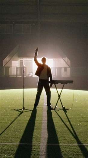 Foley on Instagram: "only a stadium could handle an intro this iconic!!! Cinematic video out now in all it’s glory thanks to: @hyperview.v @makeupartistladyko @sydneyportugalclub @whoiswells @pedrocalloni @nathandantzler #indiepopmusic #musicvideo #stadium"