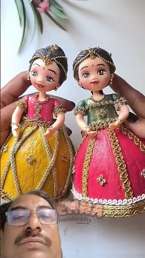 I Made My Own Coconut Shell Dollsdecor#decorate with me#diy home decor#home decor#home decor ideas