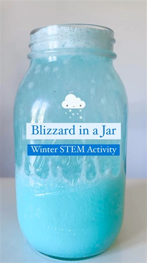 🌨️🫙This “blizzard in a jar” is such a cool winter-themed STEM activity! It’s easy to set up and great for elementary age kids (but I had fun too!) And the best part is you can make it snow over and over again! #STEMActivities #stemforkids #kidsactivitiesathome #winterfun | The Soccer Mom Blog - Positive Inspiration for Moms
