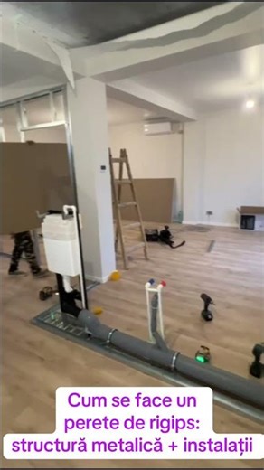 Cum se face un perete de #rigips : structură metalică + instalații #caselacheie #dekorator