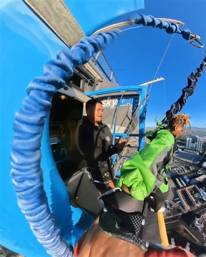 Key Hood on Instagram: "Jumping 855 feet From The Tallest Building In Las Vegas 😂 would you do this!? #skyjump #stratosphere"