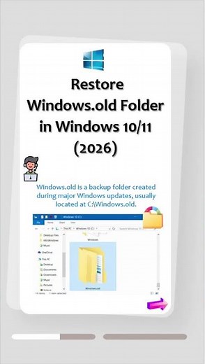 🔙 Restore Windows.old & Get Back Your Files After Update!#windowstips #filerecovery