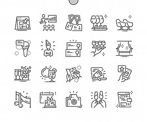 Event Well-crafted Pixel Perfect Vector Thin Line Icons 30 2x Grid...