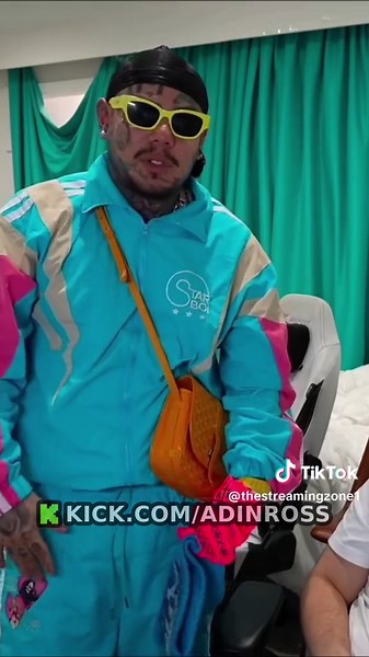 no way 6ix9ine was TOO SCARED to say the HARD R because of Adin Ross 2 BIG SECUIRTY GAURDS😳 #adinross #fyp #6ix9ine