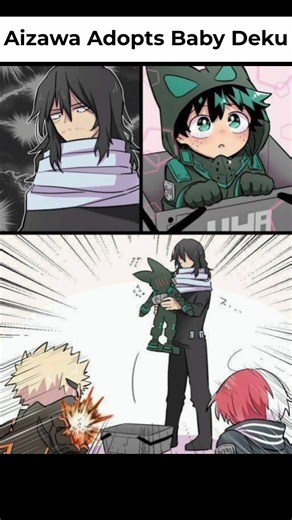 Aizawa Adopts Baby Deku! 🥺🐱 MHA Comic