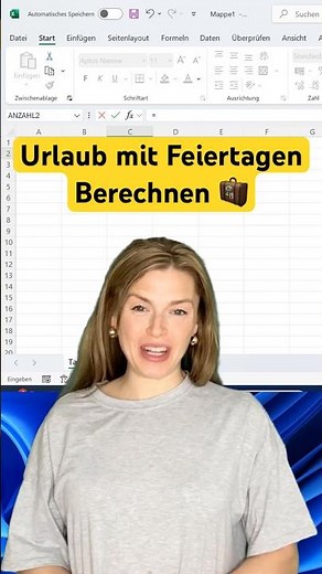 Excel rechnet deine Urlaubstage – sogar mit Feiertagen! #excel #exceltipps #exceltips #exceltricks