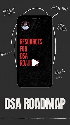 Code and Debug on Instagram: "Some resources related to DSA Roadmap. Follow @codeanddebug for more. #python #python3 #pythonprogramming #pythondeveloper #developer #javascript #java #cprogramming #django #flask #html #html5 #css #csstricks #webdeveloper #webdevelopment #react #javascript #flutter #linux #hacking #kalilinux #datastructure #datastructures #datastructuresandalgorithms"