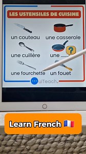 1.8K views · 64 reactions | The kitchen utensils in French  Learn New French Vocabulary with Moh and Alain  #frenchvocabulary | OuiTeach & French Becomes Easy | Facebook