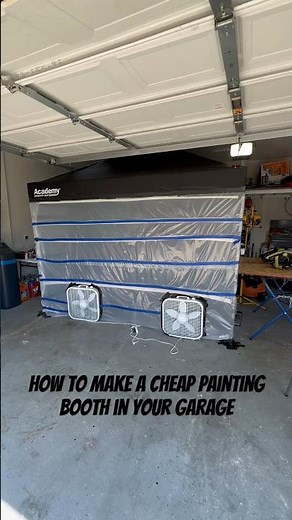 Cheap diy painting booth in your garage. ￼ #automobile #sportscar #carcommunity #diy #carenthusiast