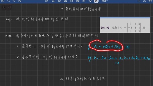 【行列式】求具体矩阵代数余子式