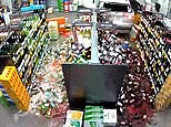 CCTV footage of criminals using station wagon to ramraid bottleshop