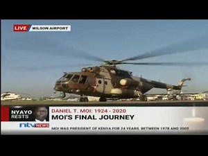 Moi's body leaving Wilson Airport for Kabarak || #MoiBurial