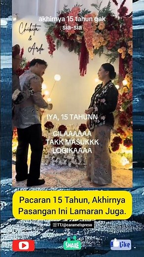 Pasangan Viral, Pacaran 15 Tahun Akhirnya Pasangan Ini Lamaran 👏