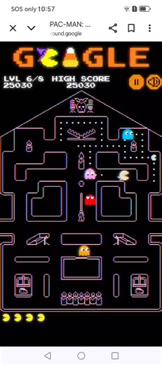 Haha natapos ko 8 levels of Pac Man Google. Just go to Google and click the Pac Man icon to play the game All ghost are safe after the game 😁 | Azrael Coladilla