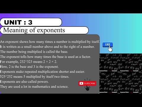 Meaning of exponents MATH presentation in english