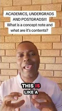ACADEMICS, UNDERGRADS AND POSTGRADS!!!What is a concept note and what are it's contents?