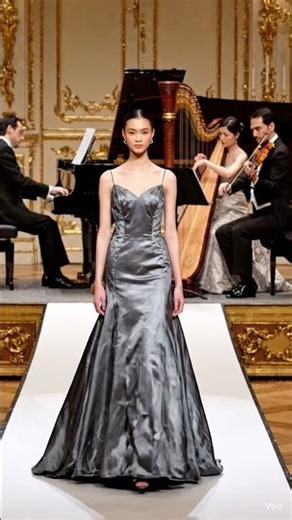 Haute Couture Gown – Violin Harp Piano Music Walk ✨🎶