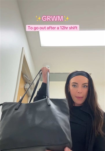 GRWM at the hospital after a 12hr shift 😏. #nurselife #nurseproblems #travelnurse #nursetok #grwm