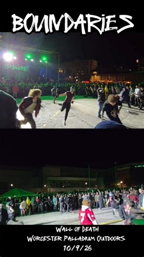 One Wall of Death....Two Views! Boundaries live! #boundaries #metalcore #wallofdeath #moshpit #short