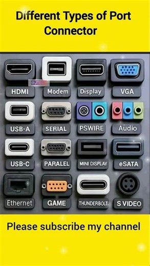 Different Types of Computer Port Connector💻