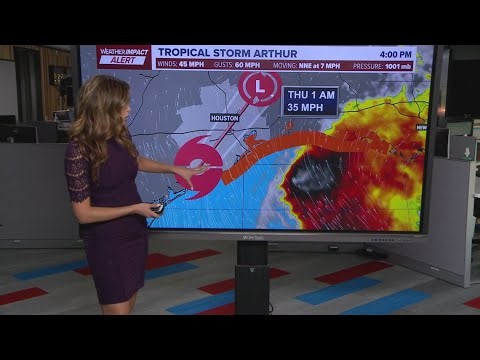 Tropical Storm Arthur: Cone shifts and is expected to bring wind impacts