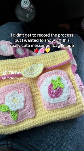 Handmade Strawberry Messenger Bag Crochet Project