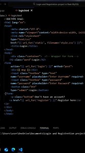 code for login page in (login.html) templates folder
