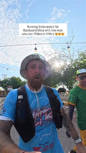 Ryan Stephens on Instagram: "Mini interview with @phil.gore.ultrarunner the no1 backyard ultra runner in the world, who ran 798km in 119 hours 😅🤯 @pills_to_hills_podcast on tour on the Gili Islands, Indonesia 🇮🇩"