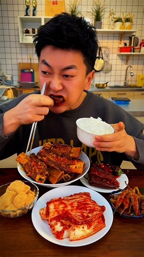 Eat what you like top spicy cabbage and amazing ribs recipe ASMR.... #eating #spicy #cabbage #shorts