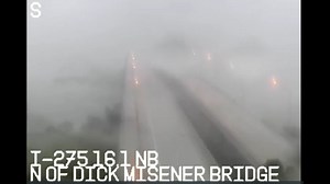 High winds and rain began hammering bridges as Hurricane Milton approached west-central Florida on Wednesday, October 9. Footage shows stormy conditions on the Sunshine Skyway Bridge, a four-mile-long span across Lower Tampa Bay. Credit: Florida DoT via Storyful | WeatherBug
