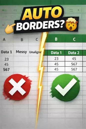 Stop Adding Borders Manually! Excel Does It For You 🤯