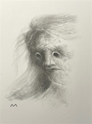 Dessin surréaliste au graphite sur papier aquarelle - Etsy France