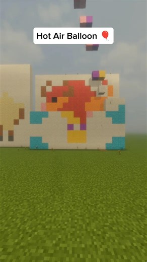Minecraft Pixel Art Hot Air Balloons (Satisfying) #shorts #minecraft #relaxing